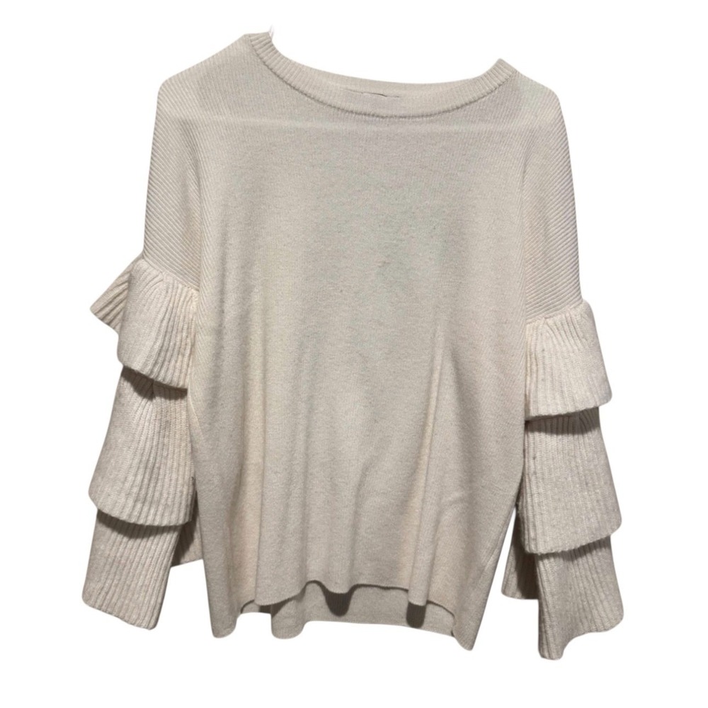 Cream Tiered Sleeve‎ Sweater